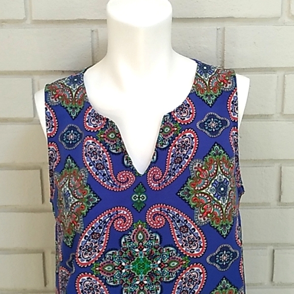 Renee C. Paisley Multicolored Sleeveless Blouse. Size Small. - Picture 2 of 9